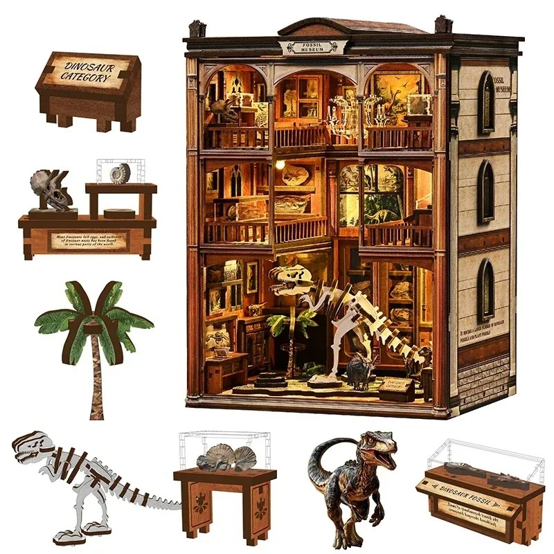 Diy Wooden Book Nook Kit Shelf Insert - Kendin Yap Kitap Köşesi Raf Eklenti