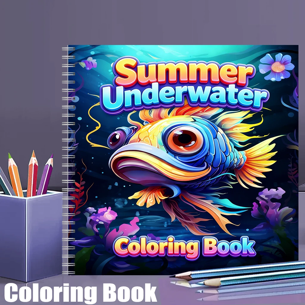 Adult Coloring Book Stress Relief - Yetişkinler için Yaz Sualtı Boyama Kitabı,