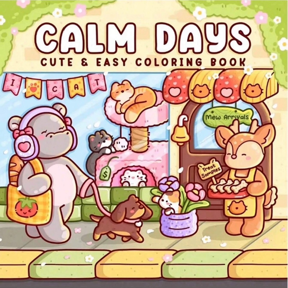 Adult Coloring Book Stress Relief - Sevimli Hayvanlar Stres Giderici Boyama Kitabı