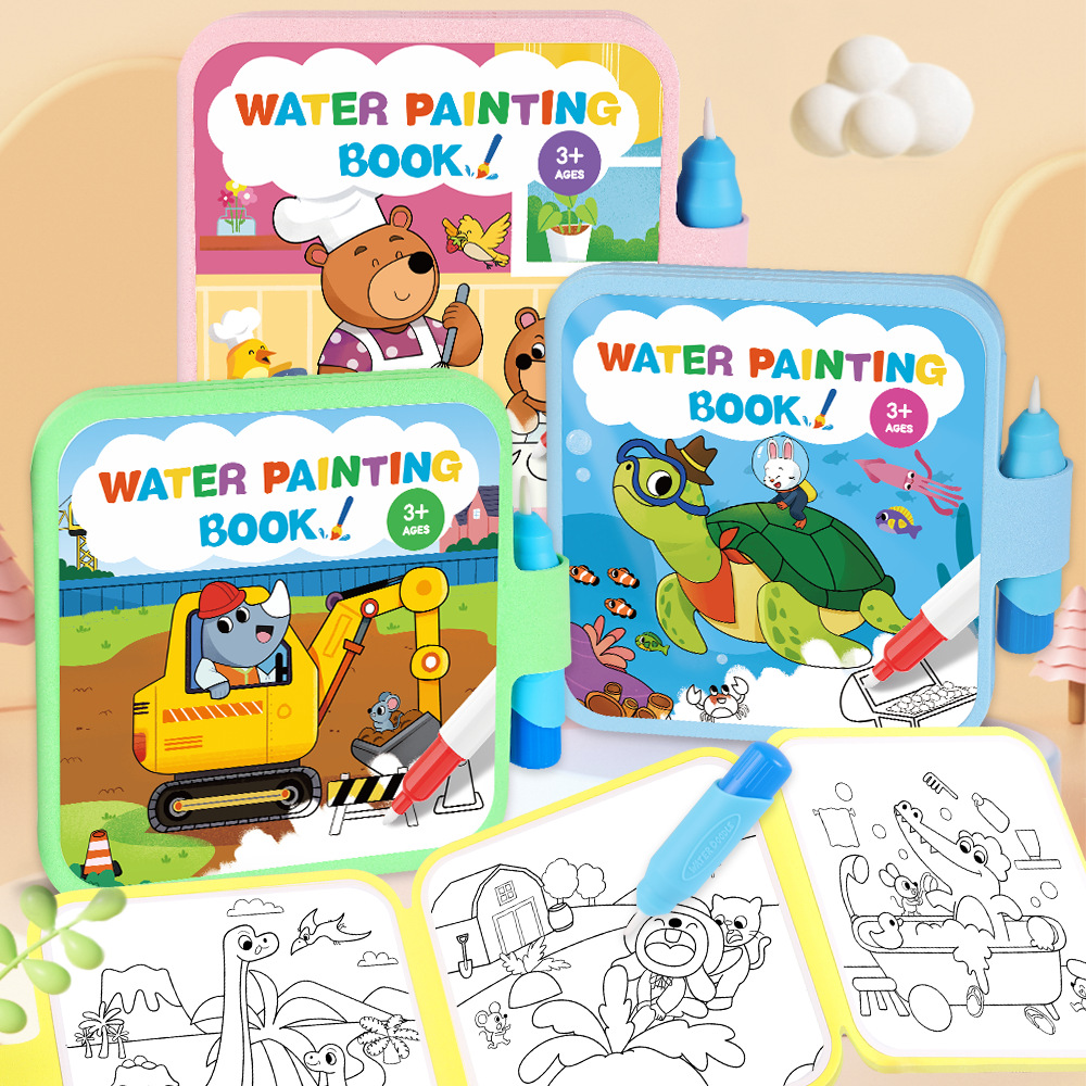 Reusable Water Magic Coloring Book - Sihirli Su Boyama Kitabı Yeniden Kullanılabilir