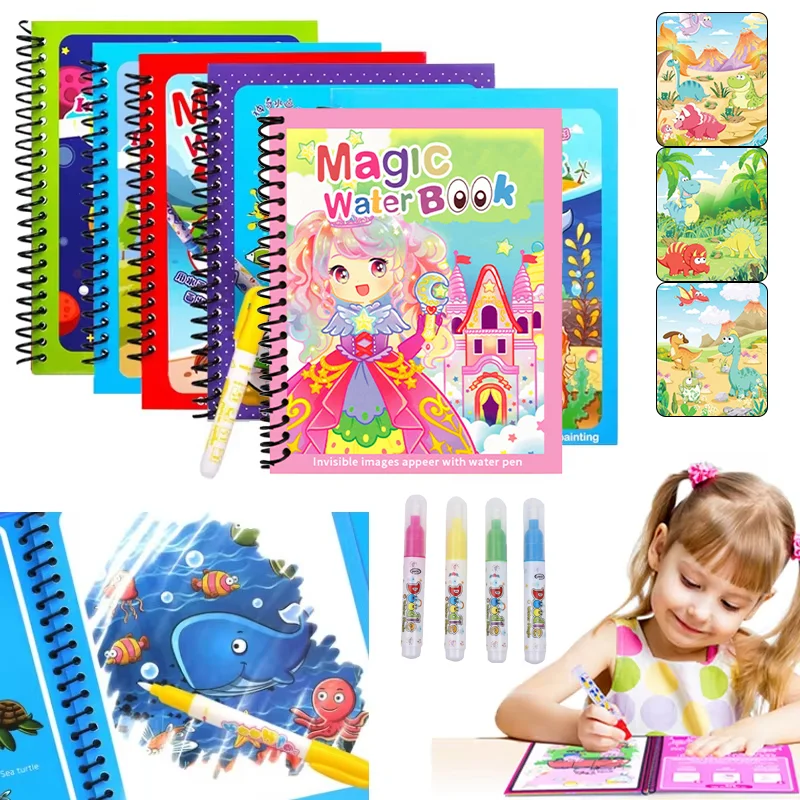 Karikatür sihirli su çizim kit - Reusable Water Magic Coloring Book incelemesi ve fiyatı