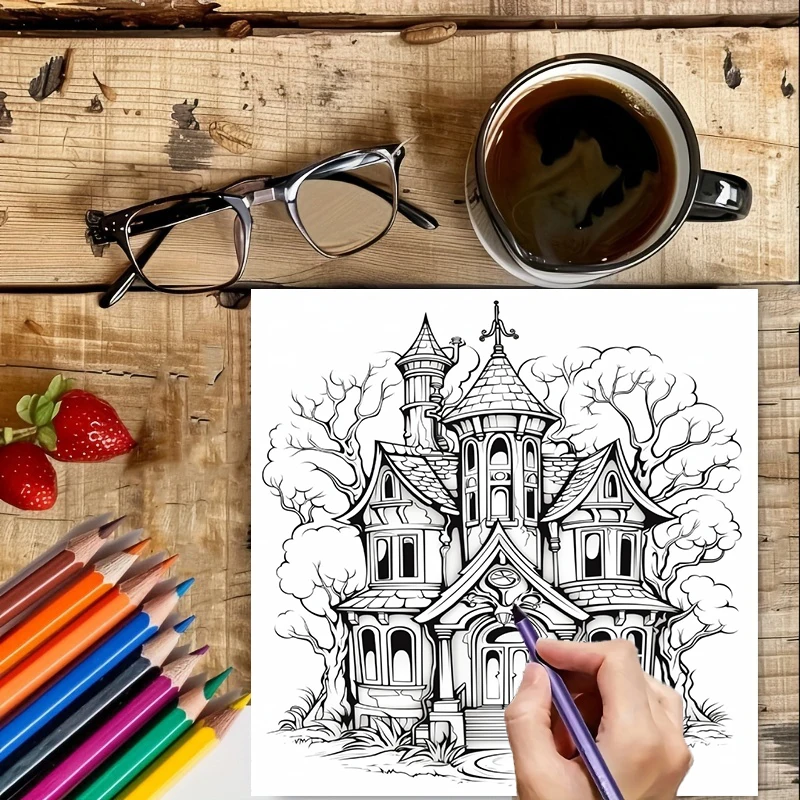 Yetişkinler için Perili Ev Boy - Adult Coloring Book Stress Relief incelemesi ve fiyatı